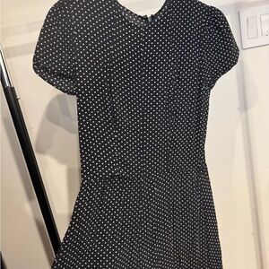Reformation Black and White Polka Dot Mini Dress